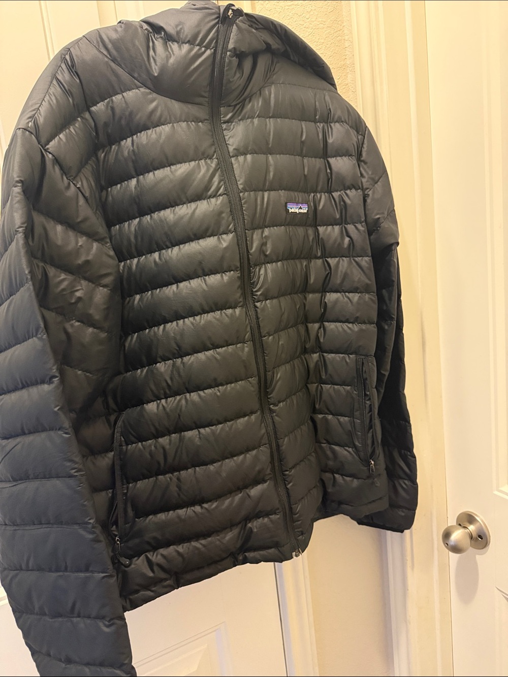 Patagonia Black Quilted Hooded Puffer Jacket